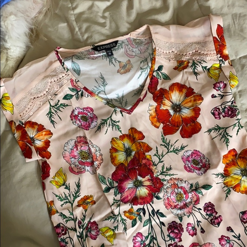 Express work tip silk shirt
